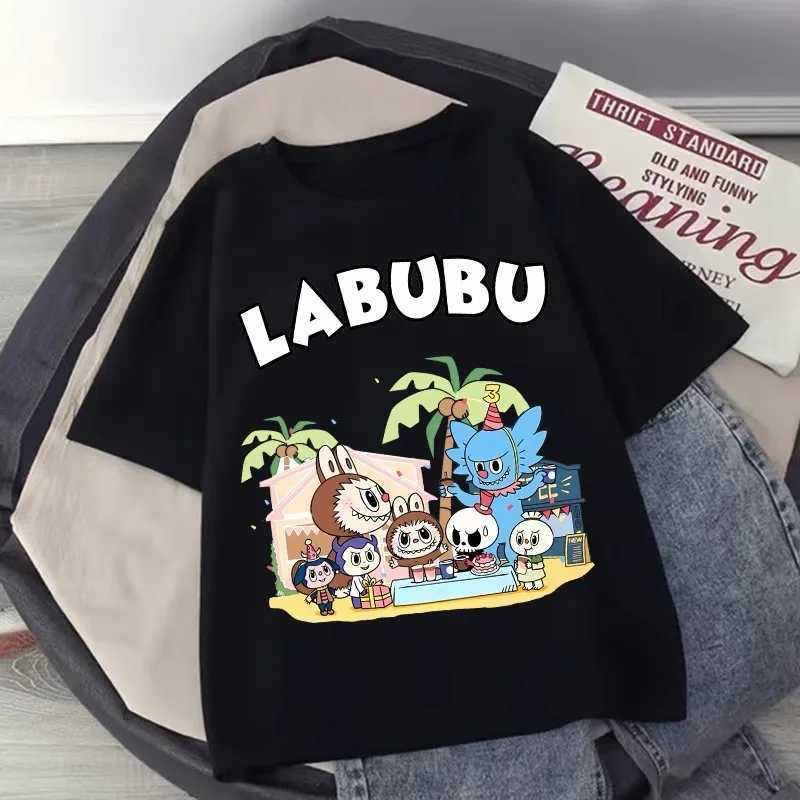 Summer Labubu Children Clothess Boy Clothes Kids Cute Cartoon Printed Short Sleeve T-shirt Girl Labubu Summer Casual Tops LooseT250308 z2505157ZQEVCTH