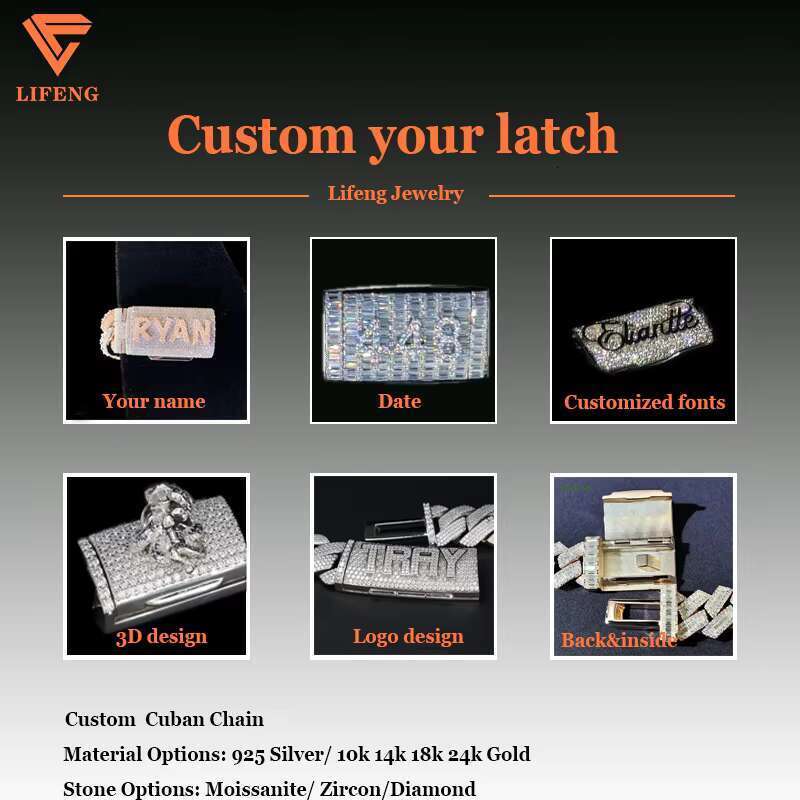Custom 20mm 4-Rows Sterg Sier Rose Gold Cuban k Chain for Men Full Iced Hip Hop Dia Moissanite Fine Necklaces