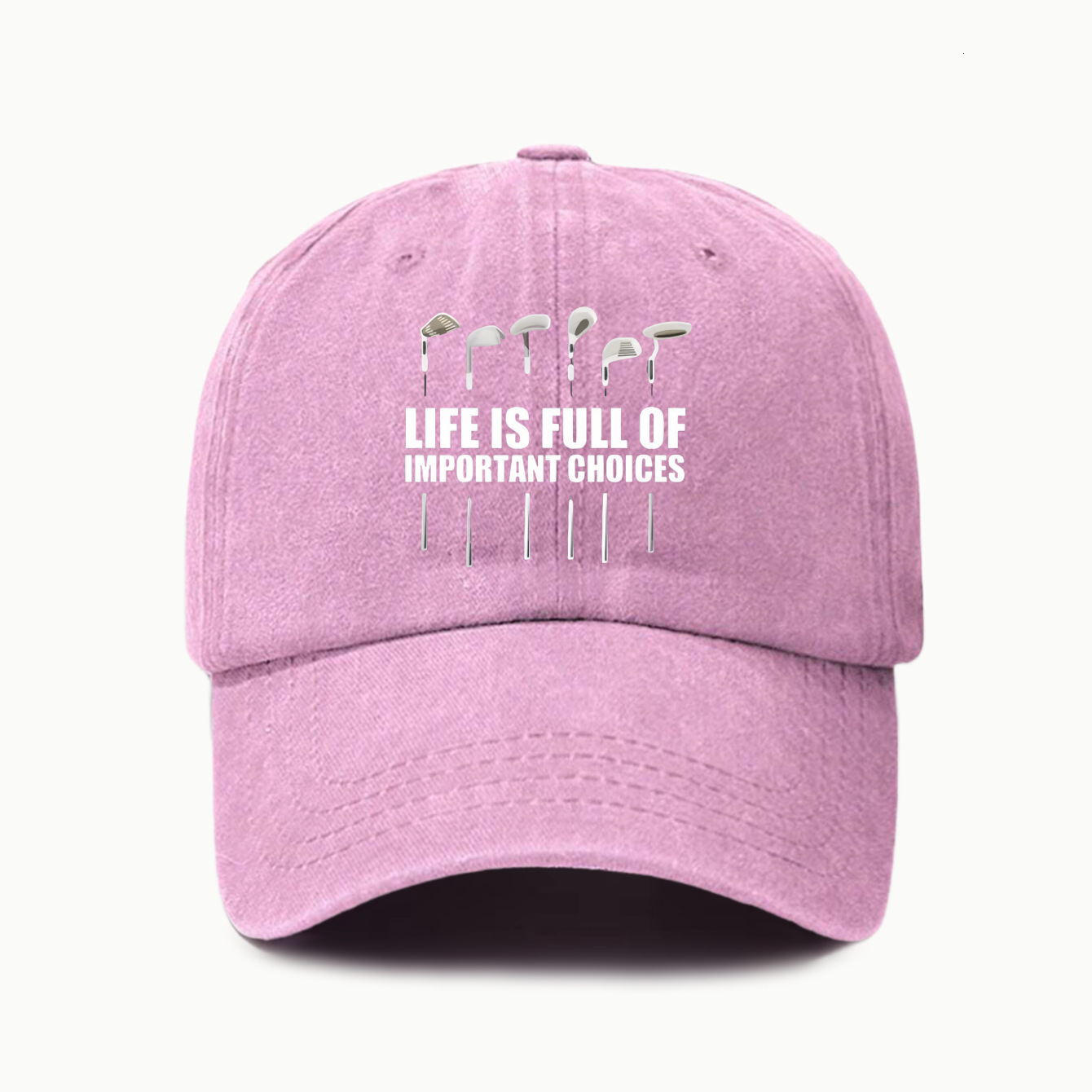 TEMU Mens and Womens Water Washed Hat Golf Funny Printed Water Washed Used Baseball Hat Sunshade Hat 241009