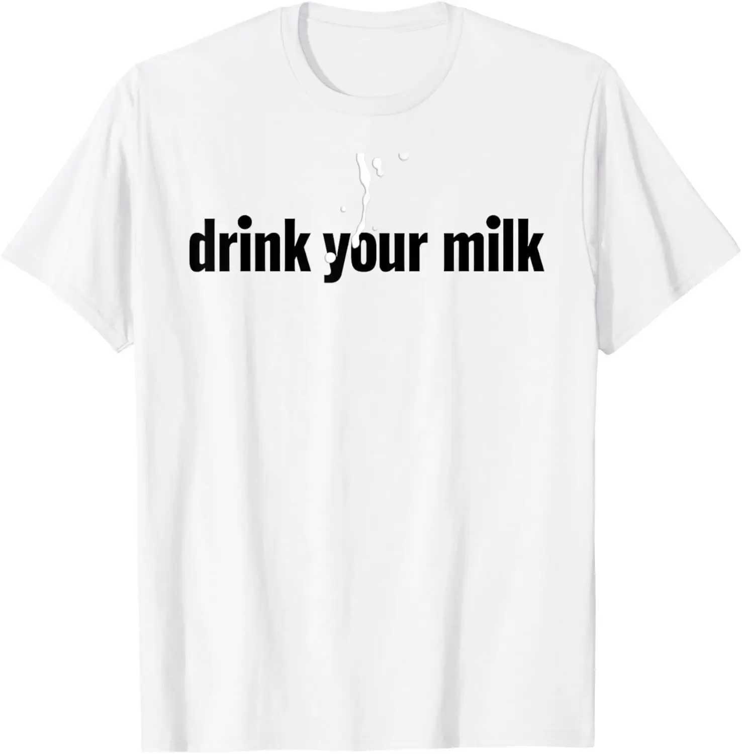 Men's T-Shirts Drink Your Milk new Printed heavyweight Sweatshirt anime streetwear fashion man manga Hot Sale Arrival Crewneck For Men T-Shi