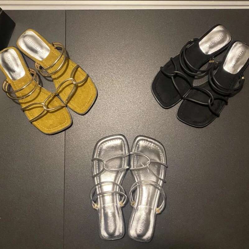 2025 Designer Sandals Women S Sandals Summer New Fashion Free Shipping Square Head Thin Bottom Flip Flops Soft Outdoor Leisure Beach Slippers