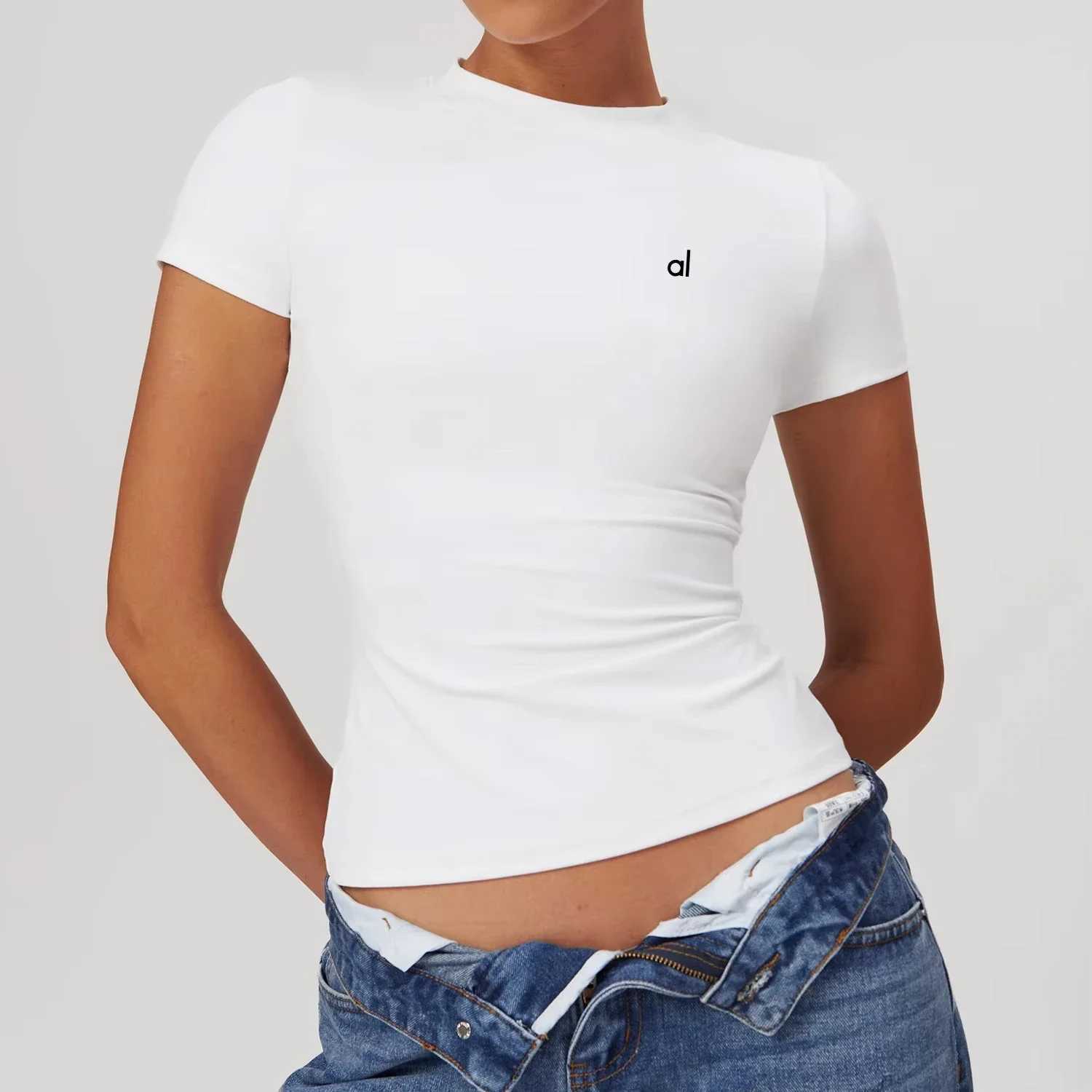 Women's T-Shirt AL Sports T-shirt Womens Gym Ts Cotton Short Slves Fashion Women Breathable and Sweat-absorbingT-shirt Oversized Tops Y250307R84E