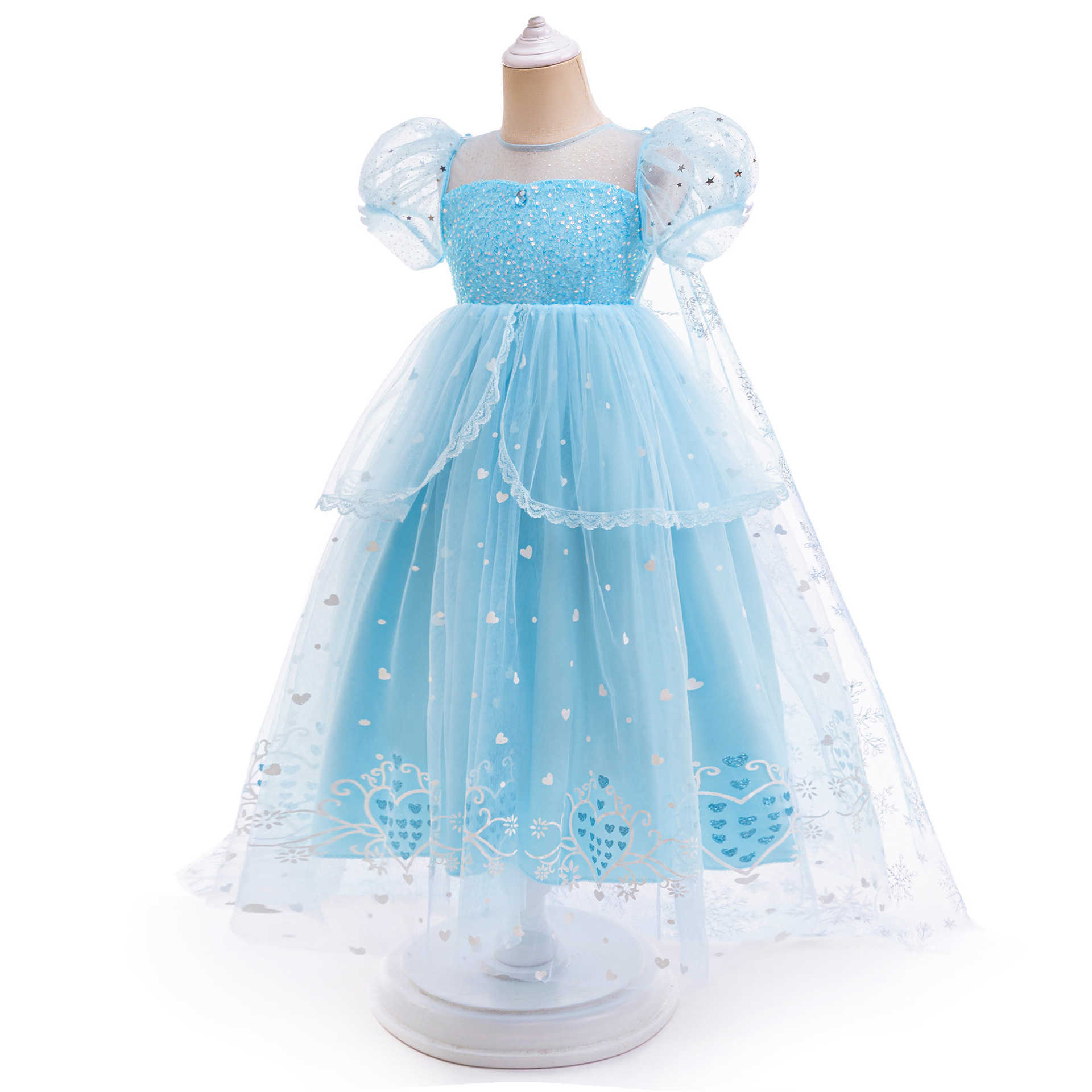 Girl's Dresses Girls Princess Dress Summer New Ice and Snow Romance Western Style Dress Little Girl Puffy Skirt Y250307ZY13