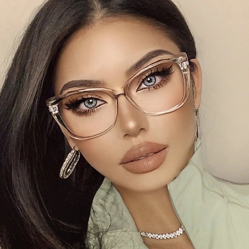 Fashion Sexy Transparent Frame Cat Eye Anti-blue Glasses Women Vintage Optical Computer Eyeglasses Female Spectacles250305