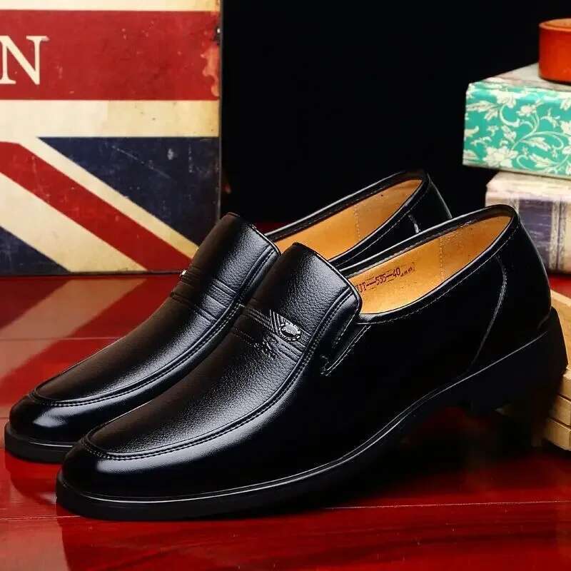 Leather Men Formal Brand 2023 Men's Loafers Dress Moccasins Breathable Slip on Black Driving Shoes Plus Size 38-44