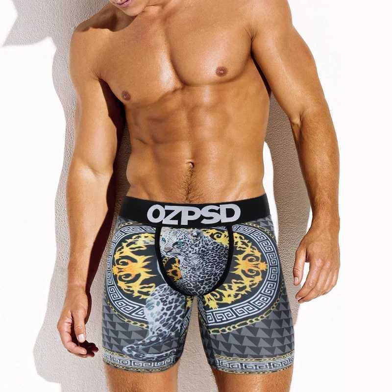 Men's Shorts OZPSD Mens Sexy Panties Funny Print Mens Underwear Boxers Man Innerwear Breathable Plus Size 3XL Men Boxer Underpants Trunks Y250307