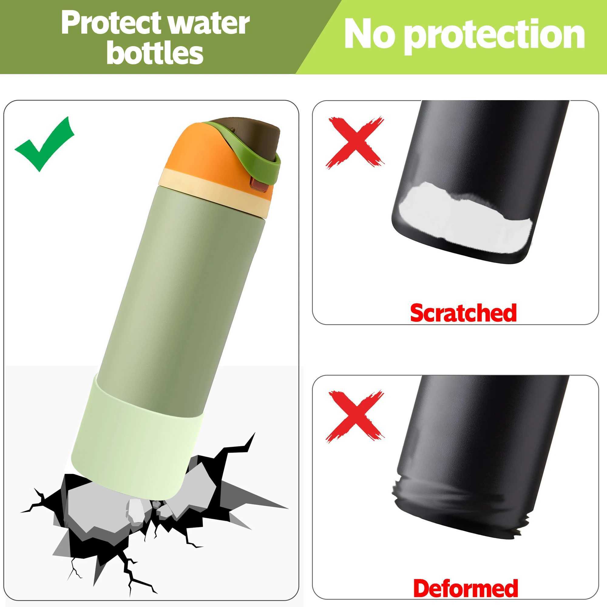 New Coaster For Owala 24oz 32oz 40oz Silicone Water Boot Anti-Slip Protective Sleeve Bottom Protector Bottle Outdoor BikeT250308