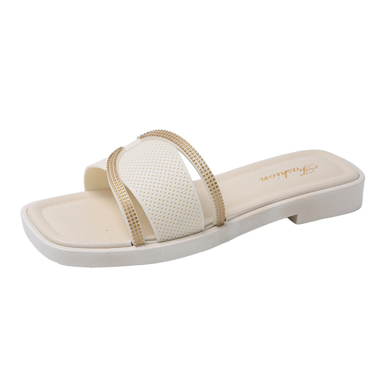 Women s Outdoor Casual Flat Slippers Summer 2025 New Fashion Designer Versatile Water Brick One Word Versatile Beach Travel Sandals