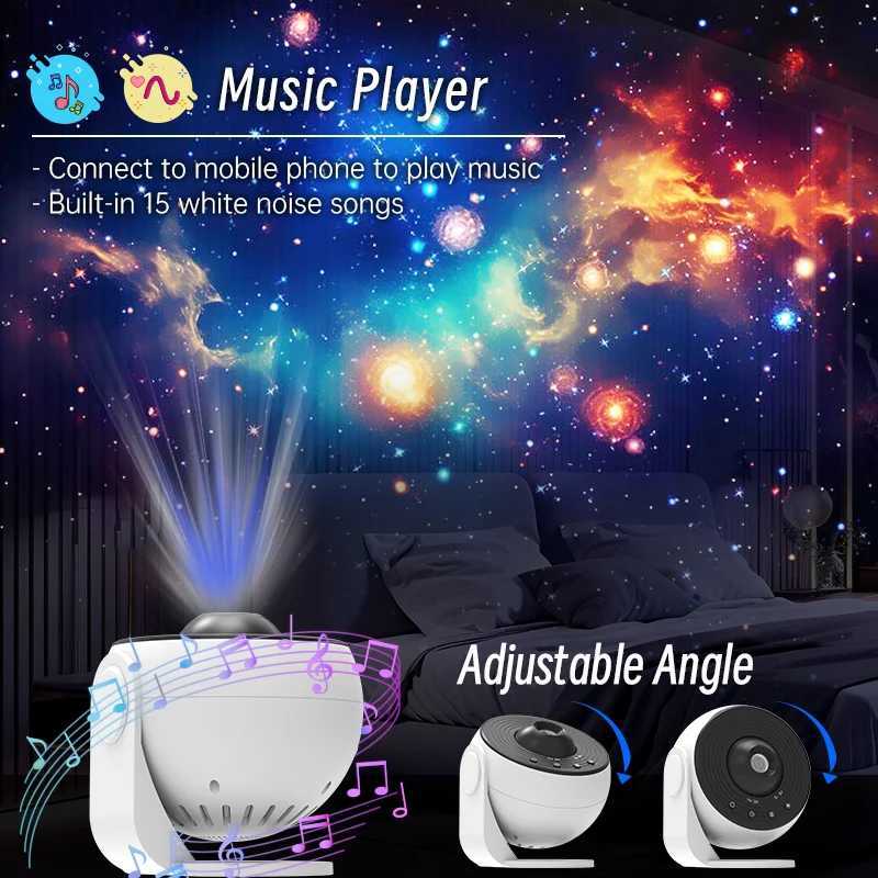 Star Projector Galaxy Night Light HD Lmage Disc Upgraded Planetarium Projector With Remote Control Bluetooth Function For Room M250308