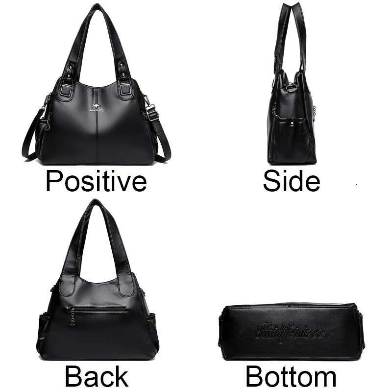 Genuine Soft PU Leather Handbags For Women Vintage Shoulder Tote Bag Designer Ladies Large Capacity Purse Bags Sac A Main