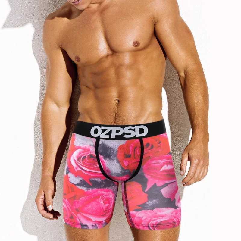 Men's Shorts OZPSD Mens Sexy Panties Funny Print Mens Underwear Boxers Man Innerwear Breathable Plus Size 3XL Men Boxer Underpants Trunks Y250307