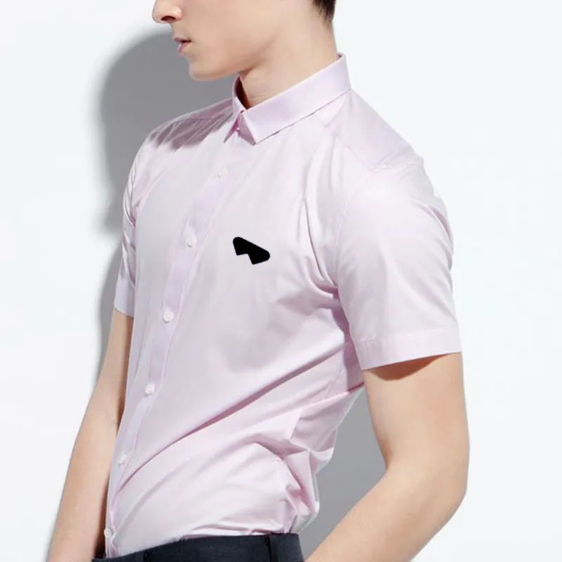 Men's Dress Shirts Business slim fit, versatile, all season four sided elastic non ironing men's Short sleeved summer shirt, silky an