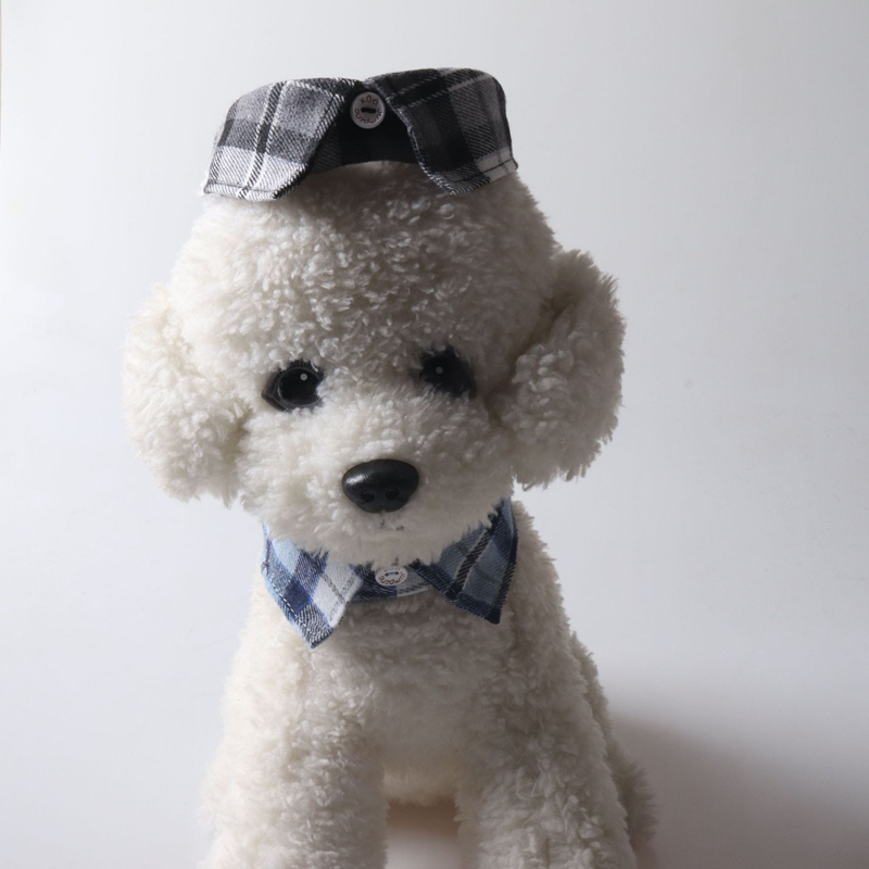 Plaid Pattern Shirt Style Cat Collar, Pet Bow Tie for Dogs Cat Tuxedo Collar, Adjustable Lapel Shirt Tie Collar with Metal Small Bell for Puppy Kitten
