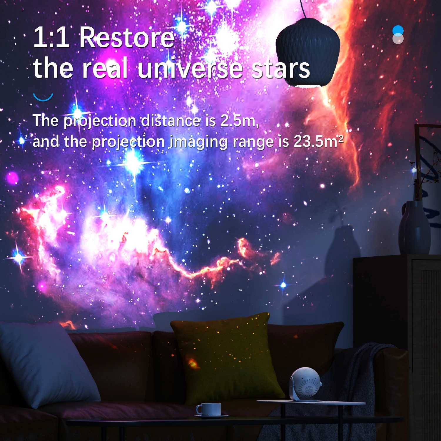 Star Projector Galaxy Night Light HD Lmage Disc Upgraded Planetarium Projector With Remote Control Bluetooth Function For Room M250308