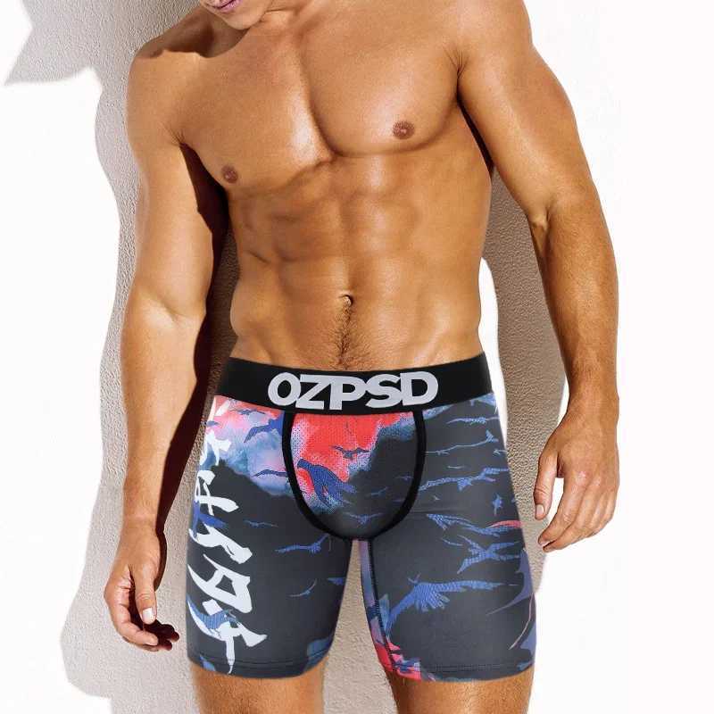 Men's Shorts OZPSD Mens Sexy Panties Funny Print Mens Underwear Boxers Man Innerwear Breathable Plus Size 3XL Men Boxer Underpants Trunks Y250307