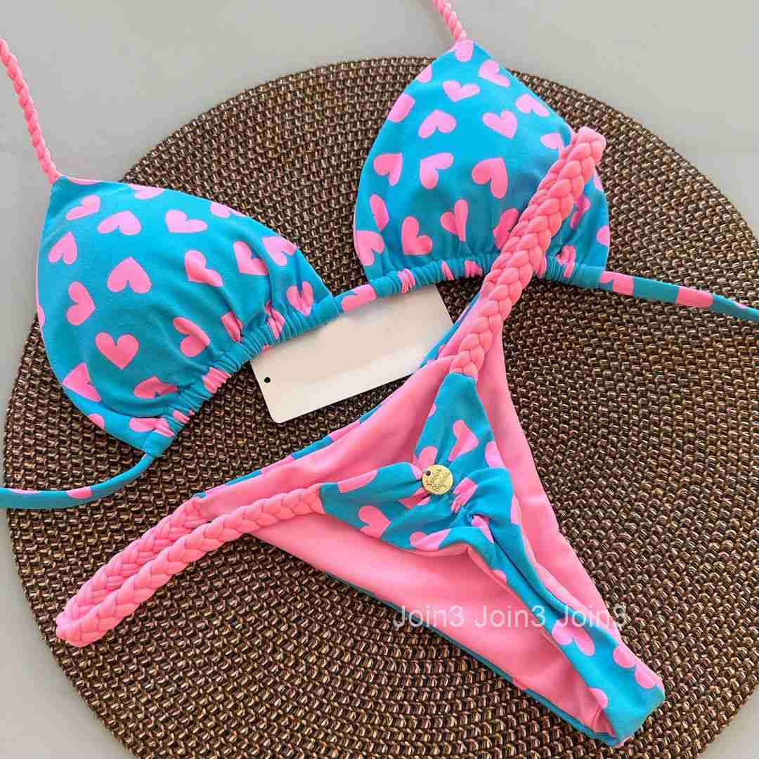 New Fashion Gathered Braids Bikini Split Swimsuit Brazilian Beach Swimsuit Biki