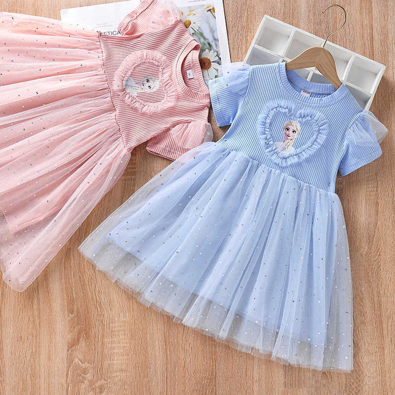 Girl's Dresses Princess Dress 2025 Summer New Style Ice and Snow Romance Baby Girl Dress Childrens Dress Y250307ZVE6