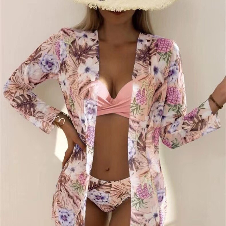 New Swimsuit Three Piece Set with Womens Bikini Split Swimsuit Women Bikini