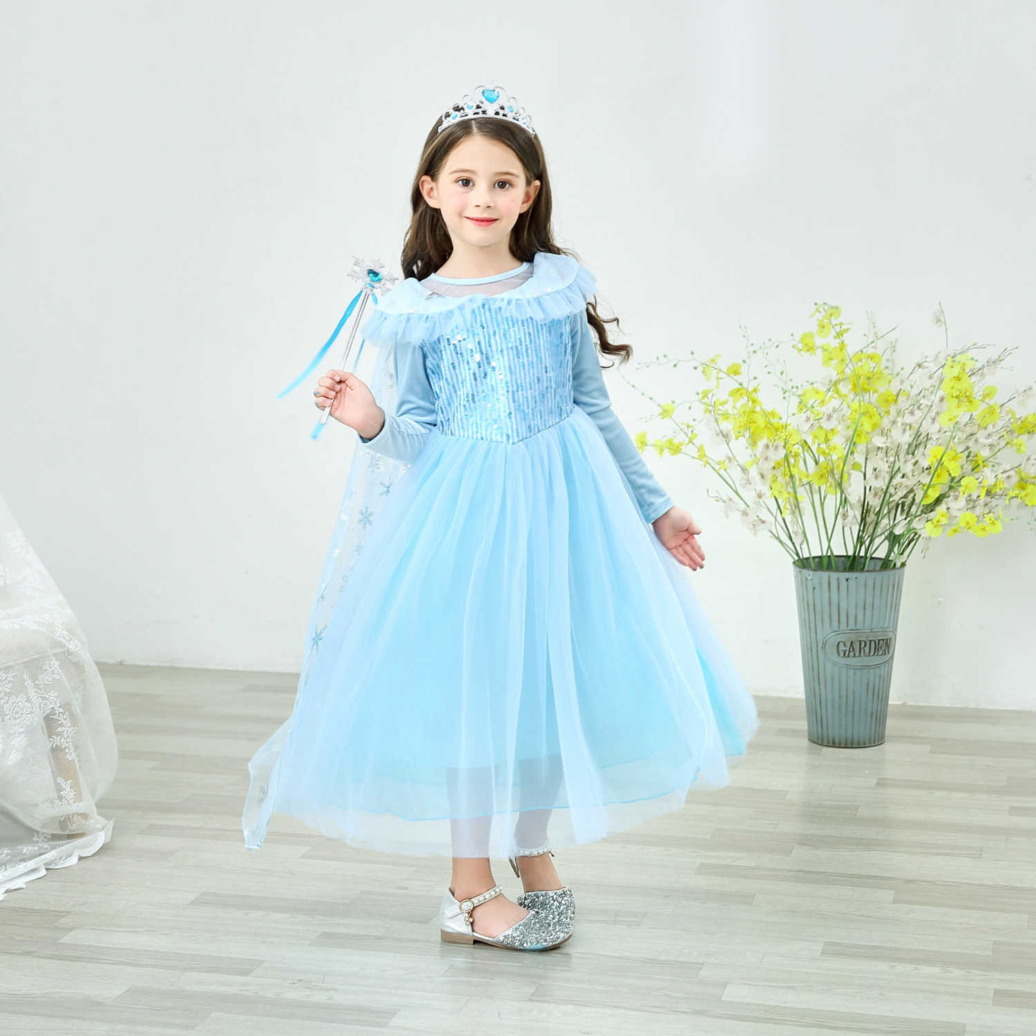 Girl's Dresses Snow Princess Dress Aisha Girl Dress Aisha childrens performance dress long sleeve Y250307A9NP