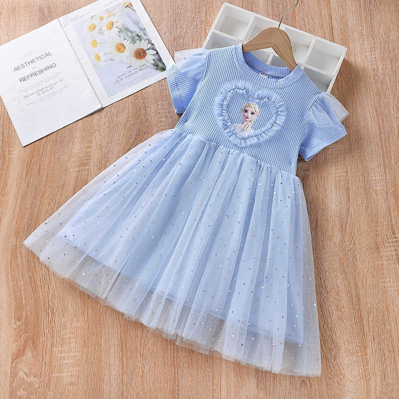 Girl's Dresses Princess Dress 2025 Summer New Style Ice and Snow Romance Baby Girl Dress Childrens Dress Y250307ZVE6