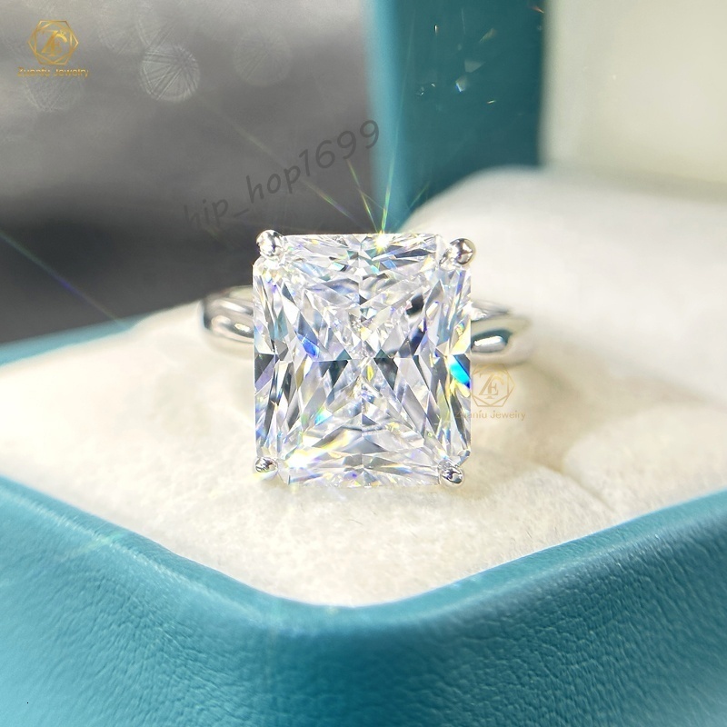 14k White Solid Gold 3 CT Round Brilliant Cut Def Color Moissanite Man Ring Hip Hop Luxury Jewelry