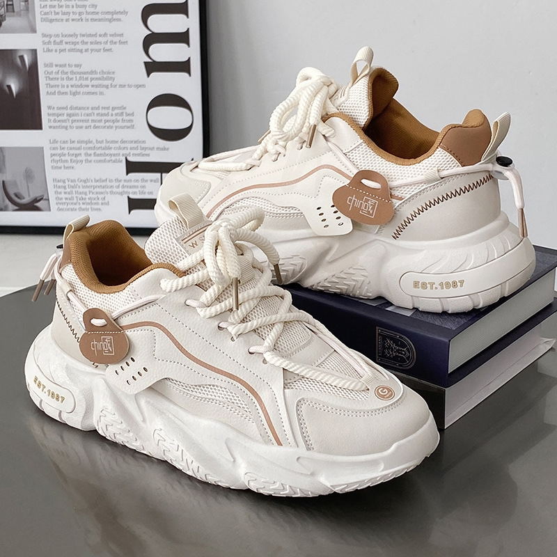 Free shipping 2025 new designer shoes for mens fashion white casual trendy Platform breathable and natural comfortable sport shoes eur 39-44 daily wea