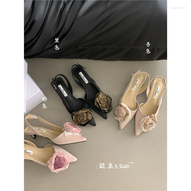 2025 S Fashion Designer Sandals Shoes Female Sandal Shallow Mouth Women S Clear Heels Girls Retro Closed Beige Pointed Open Low Comfort