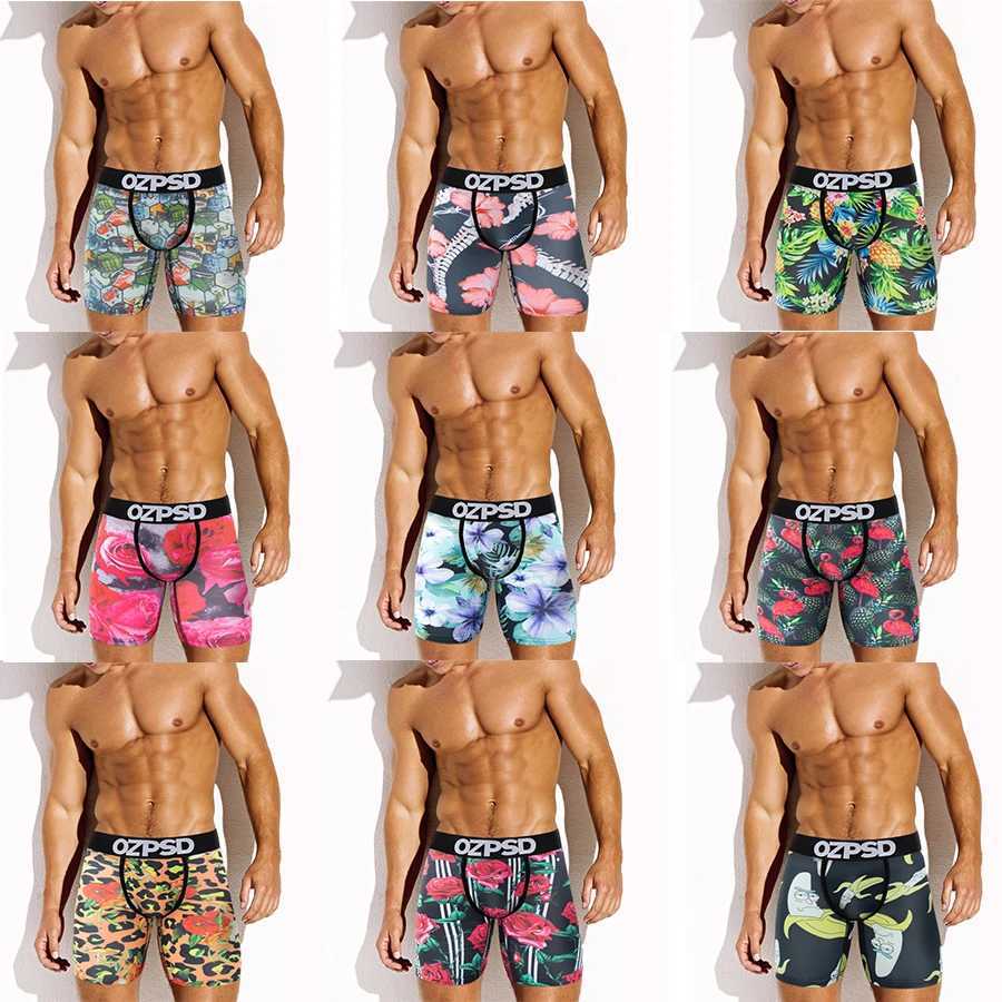 Men's Shorts OZPSD Sexy Men Underwear Boxers Male Panties Lingerie Men Underpants Boxershorts Plus Size Breathable Printed Man Boxer Briefs Y2503