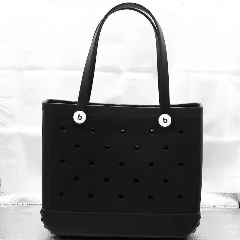 Beach bag baseball summer rugby EVA beach basket womens picnic handbag hole waterproof handbag shoulder bag W250415