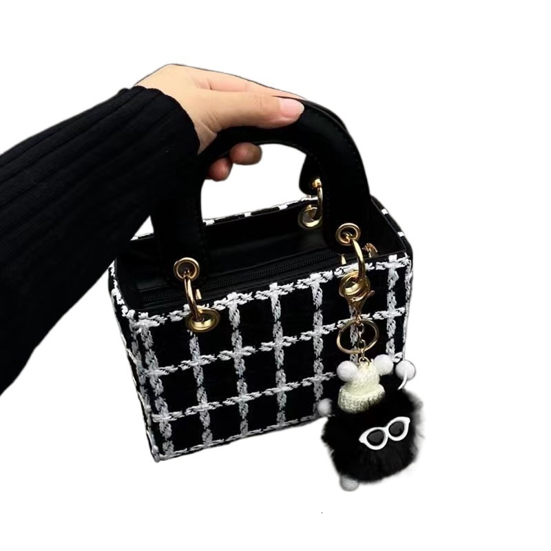 Small Niche Designer Women s Mini Bag 2025 New Black And White Checkered Fashionable High quality Crossbody Bag Handbag Storage Bag