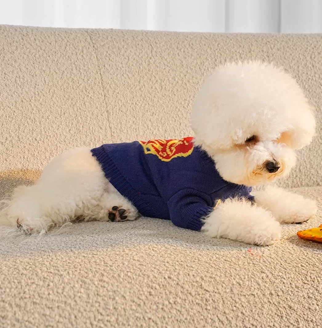 Designer Sweater Luxury Clothes Autumn Winter Warm Coats Schnauzer French Bulldog Teddy Small Medium Dog Classics Cat Sweatshirt Pet Items Blue L A748