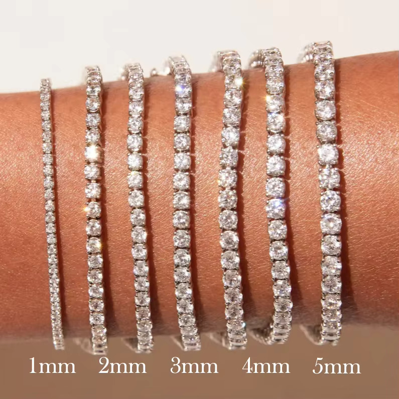 GIA IGI Certified Lab Grown Diamond Tennis Bracelet Chain 10K 14K 18K Gold Adjustable Vvs Lab Created Diamond Tennis Chain