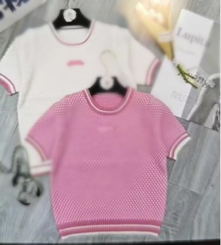 new Luxury designer t shirt for women summer short sleeve womens knit tshirt brand top tee