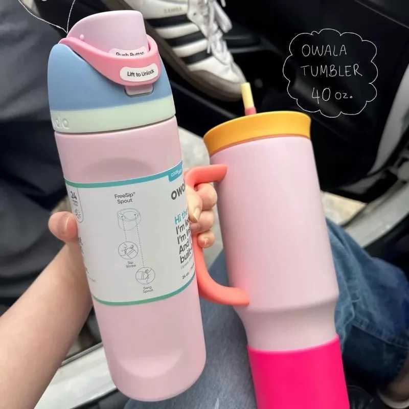 Owala Cup Vacuum Flasks Thermoses Water Bottle Drinkware Thermo Tumbler Stainless Steel Thermal Mug Original Cold Hot CoffeeT250310