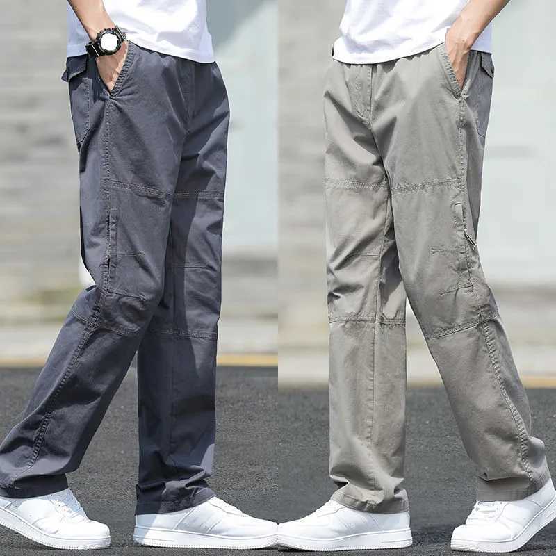Mens Pants New Cargo Pants Outdoor Casual Pants Cotton Comfortable Thin Style Sweatpants Multi-Pocket Work PantsT250310