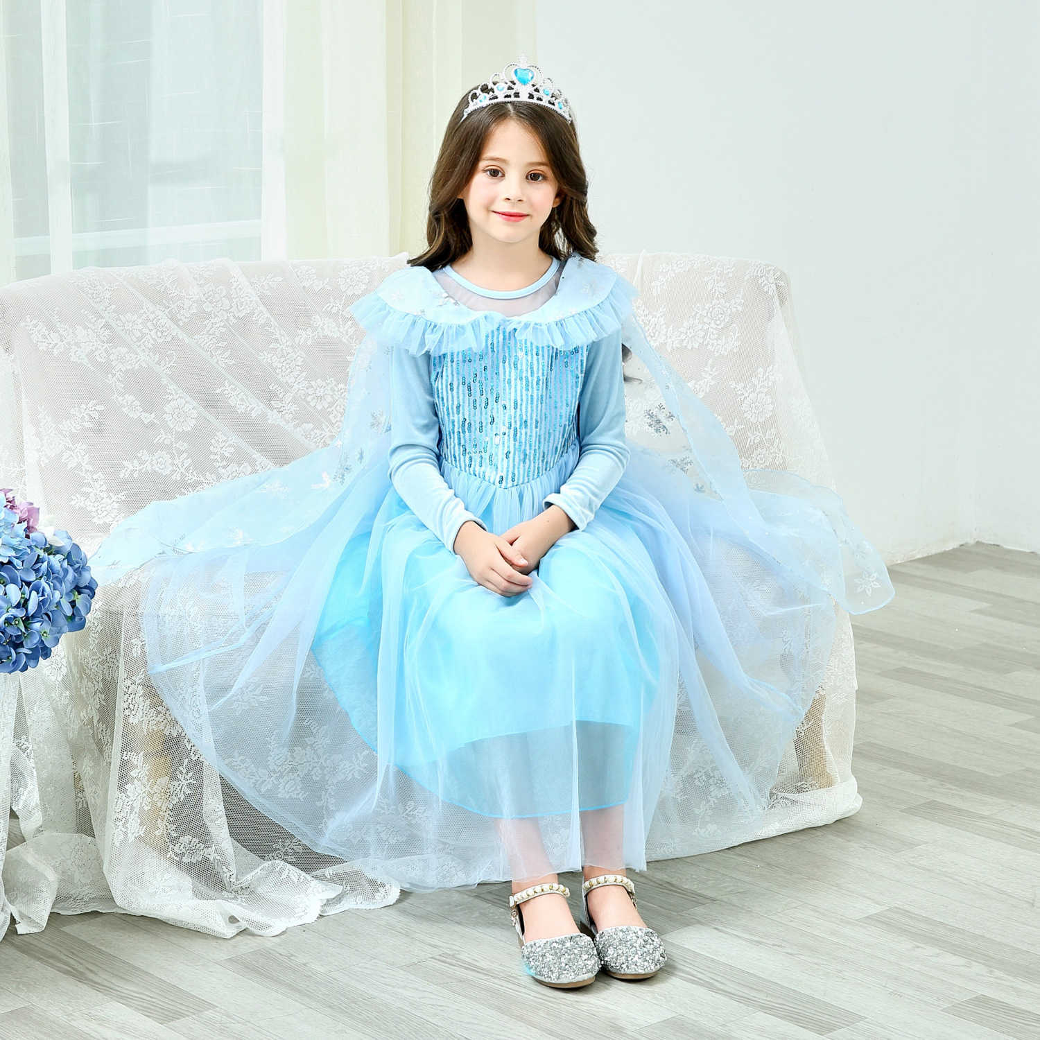 Girl's Dresses Snow Princess Dress Aisha Girl Dress Aisha childrens performance dress long sleeve Y250307A9NP