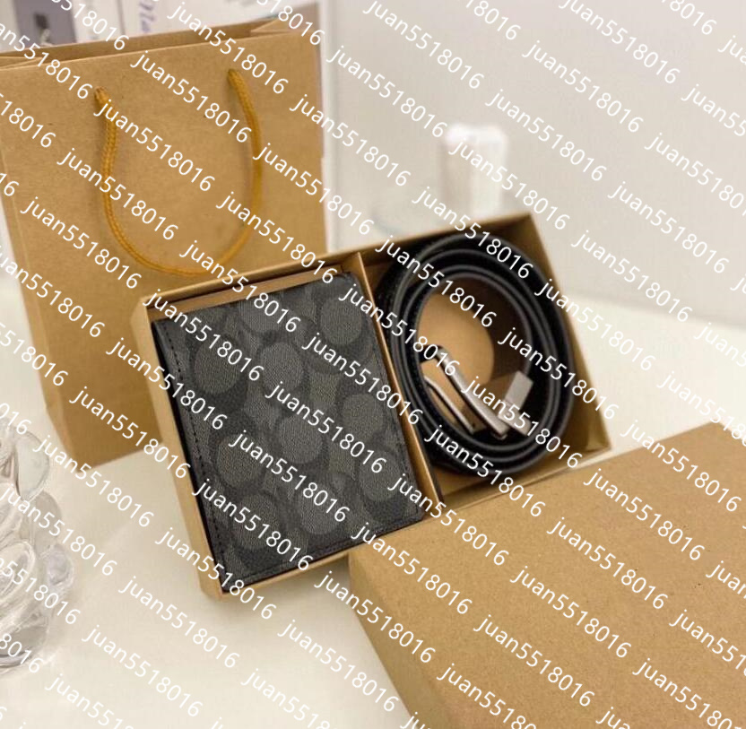 Gift boxed men designer wallet set men women 2pcs card holder men wallets with belts designers purify unisex card holders designer cardholders recto verso wallet