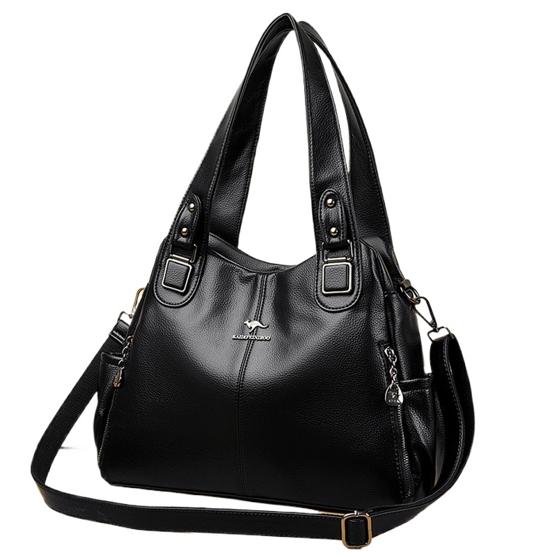 Genuine Soft PU Leather Handbags For Women Vintage Shoulder Tote Bag Designer Ladies Large Capacity Purse Bags Sac A Main