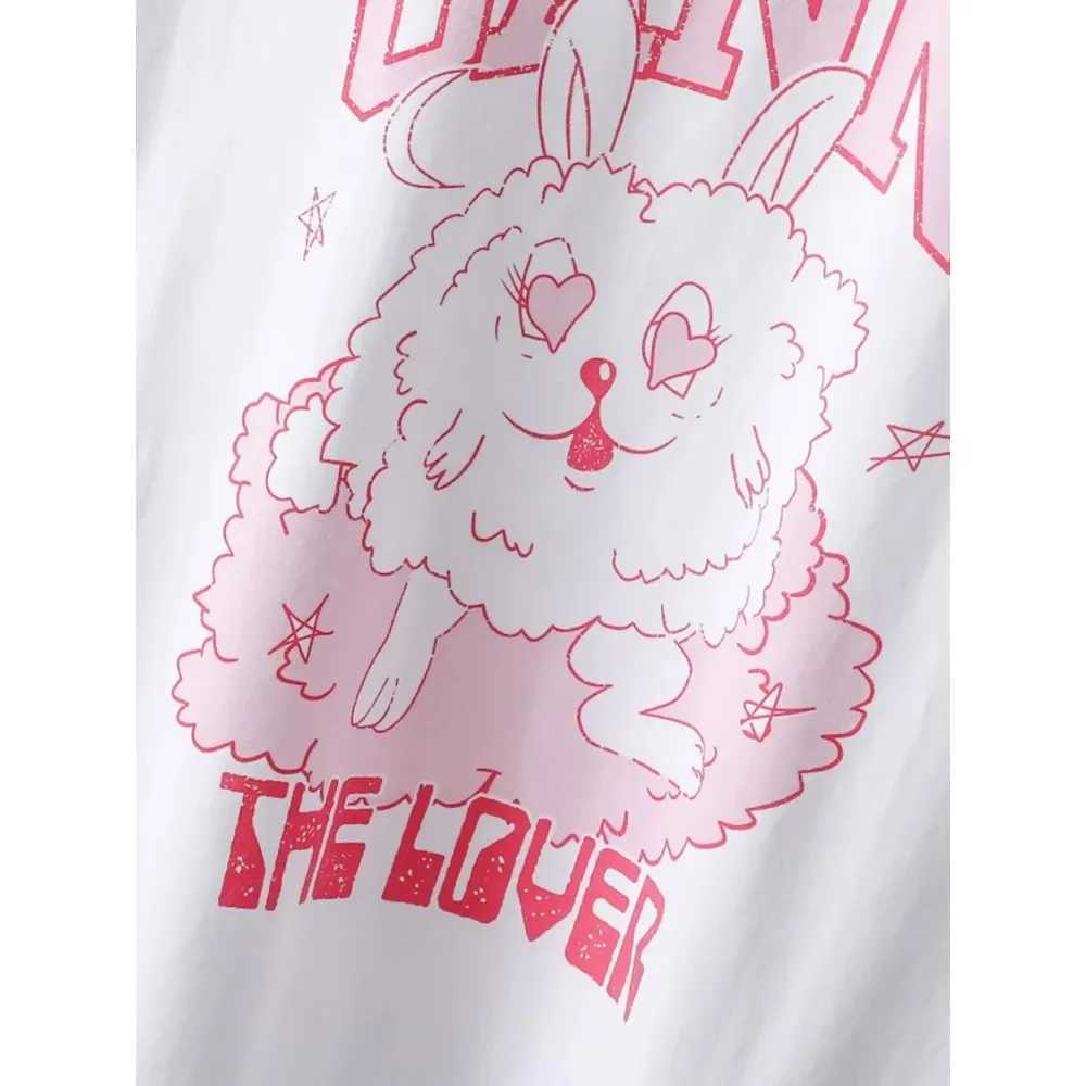 Women's T-Shirt Summer Letter Print T-shirt Oversized Cotton Short Slve Fashion Womans T Shirt Round Neck Tshirt Hip Hop Mens Strtwear Ts Y250307