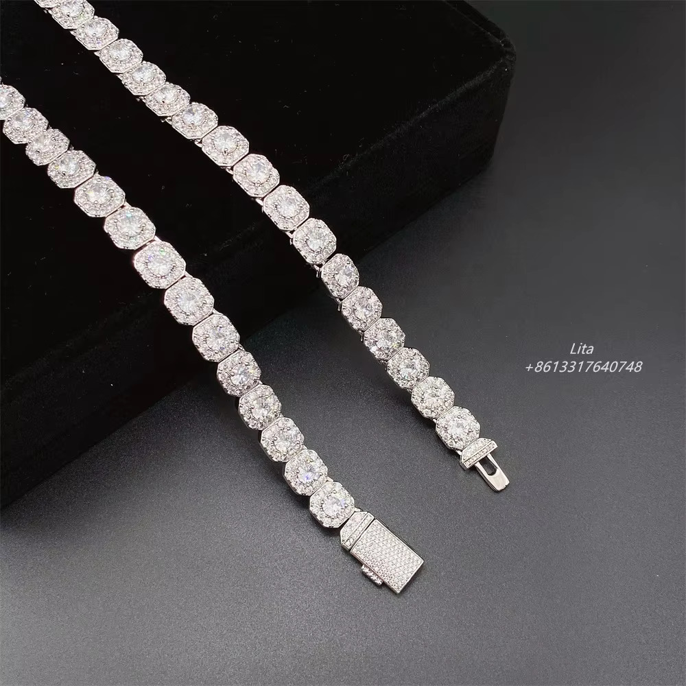 Best Price Hot Selling Cubic Zirconia Diamond 24 Inch 5a Cz Brass Cuban Link Chain Necklace for Men and Women
