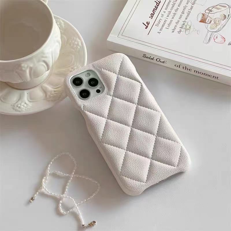 Caviar 14Promax Diamond Grid Small Fragrant Style iPhone 13 Case 12 Particle Leather 11 Fashion Classic Solid Color Explosive