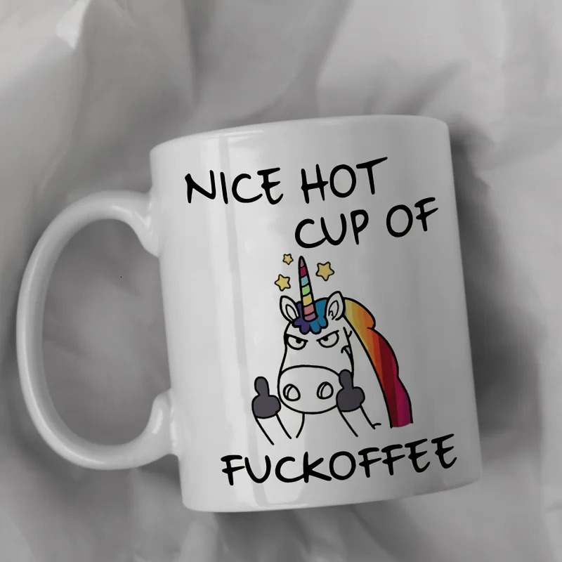 1pc 11oz Angry Unicorn Ceramic Coffee Mug Milk Tea Cup Insulated for or Cold Beverages Portable Office Cup Drinkware Gift 250304