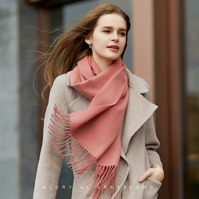 K068 Inner Mongolia manufacturers directly supply women's solid color wool scarf autumn and winter warm plain small shawl warm scarf