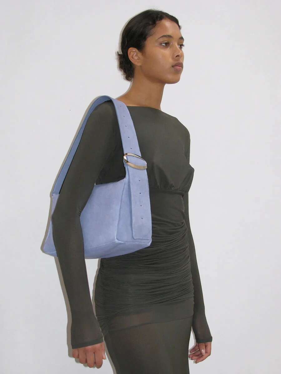 Women's Leather Crossbody Bag - Square Shape, hot Spanish Paloma Style, Teabag Design