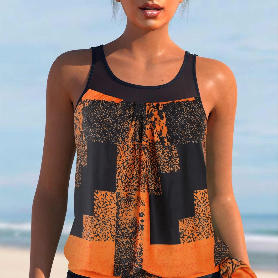 New Bikini Swimsuit Womens Split Large Multicolor High-waisted Bikini Swimsuit