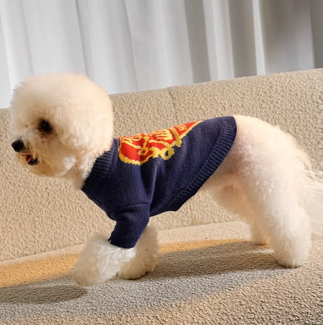 Designer Sweater Luxury Clothes Autumn Winter Warm Coats Schnauzer French Bulldog Teddy Small Medium Dog Classics Cat Sweatshirt Pet Items Blue L A748