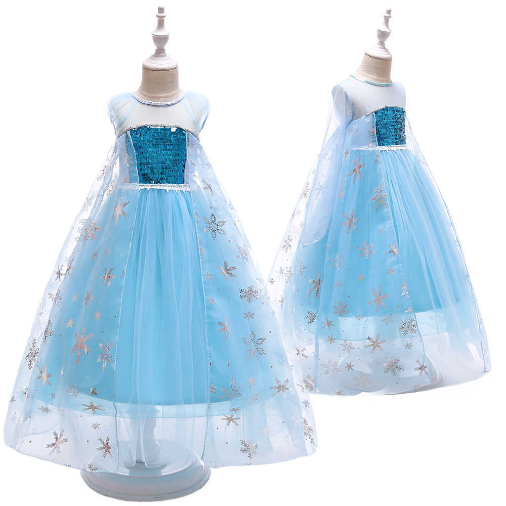 Girl's Dresses Daughters childrens clothing Cosplay cartoon snow and ice fate Princess Aisha dress 10000 performance clothes Y250307COHL