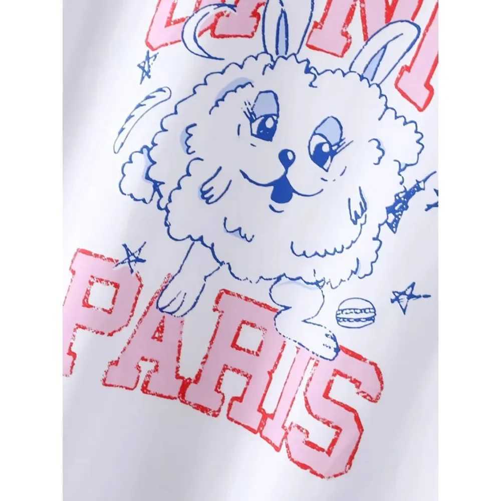 Women's T-Shirt Summer Letter Print T-shirt Oversized Cotton Short Slve Fashion Womans T Shirt Round Neck Tshirt Hip Hop Mens Strtwear Ts Y250307