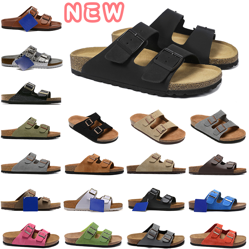Designer Sandals Arizona Suede leather sandal slippers Soft Footbed flat cork slides Men women slipper summer slide beach Arizonasandals casual shoes mens sandal
