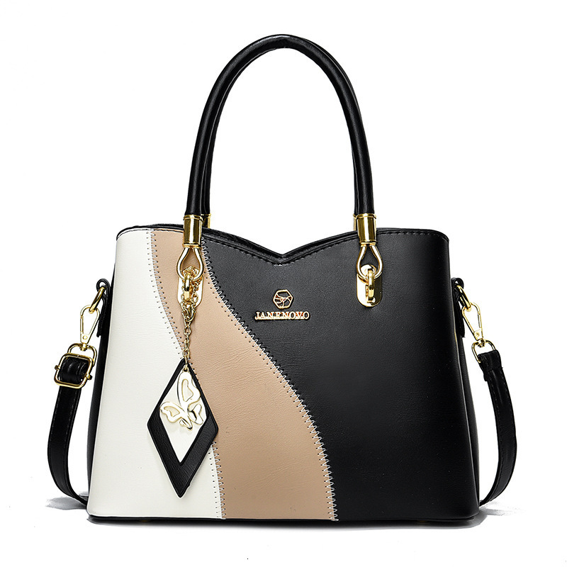 fashion New Spring Fashion Color Contrasting Handheld Women's Texture Light Luxury Single Shoulder Practical Large Capacity Simple Bag For Women 